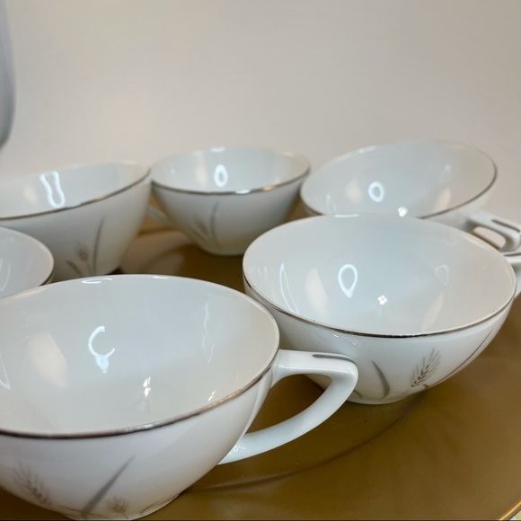 Platinum Wheat Fine China Tea Cup Japan Vintage - Picture 7 of 10